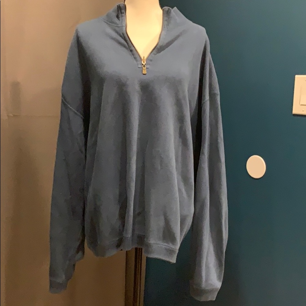 Mens Tommy Bahama Reversible Quarter Zip Sweater